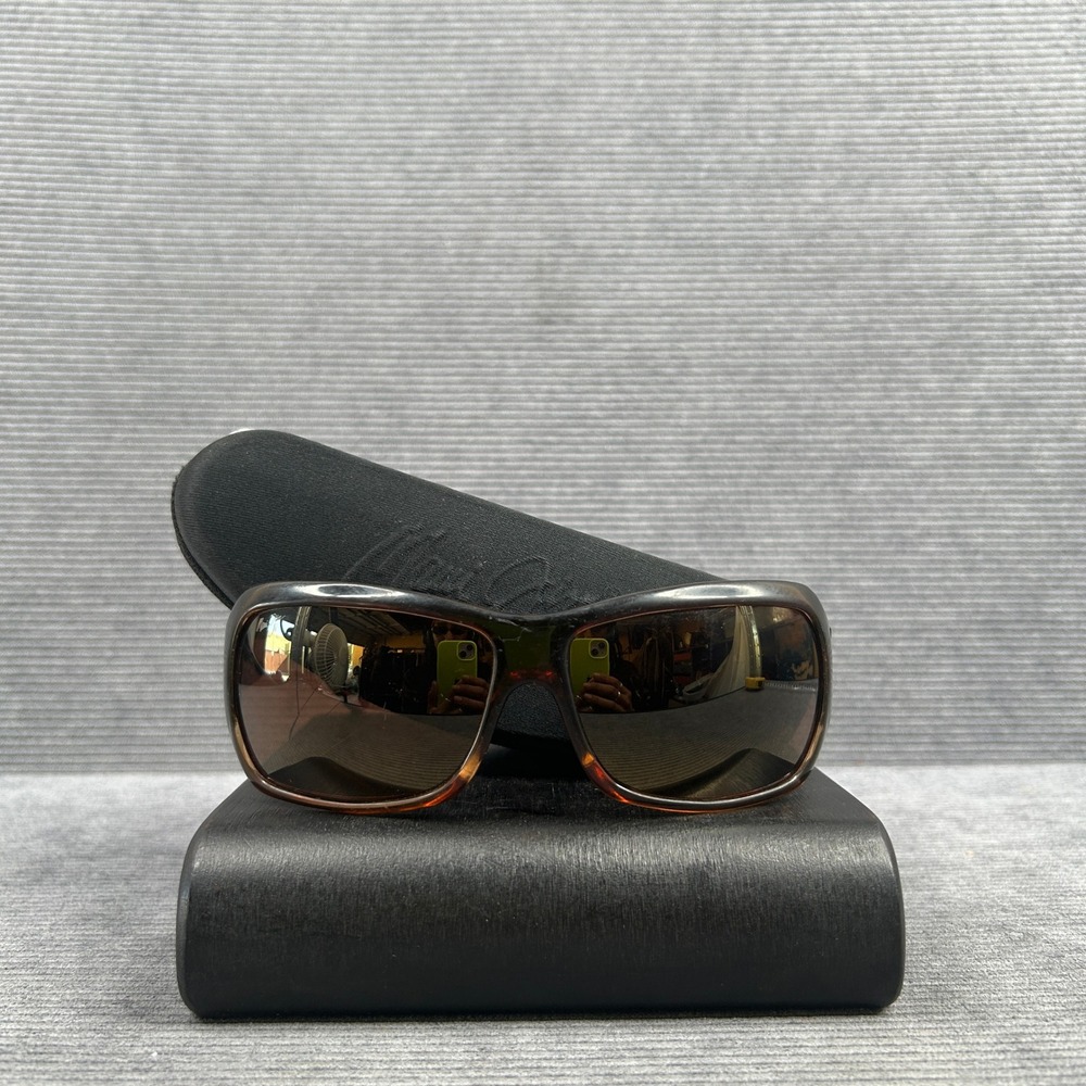 Maui Jim MJ 111-01 Tortoise Shell Rectangular Y2k Sunglasses Made in Italy